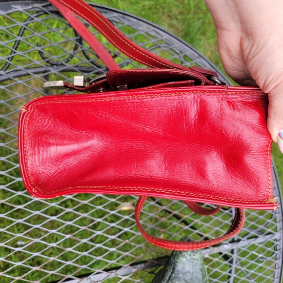 Vintage Women's Western Red Hand Tooled Leather Purse Bag - Picture 9 of 15